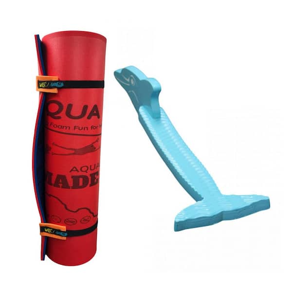 Aqua Lily Pad 20 ft. Aqua Floating Foam Island with Dolphin Swimming Pool Noodle, 35 lbs. Product Weight