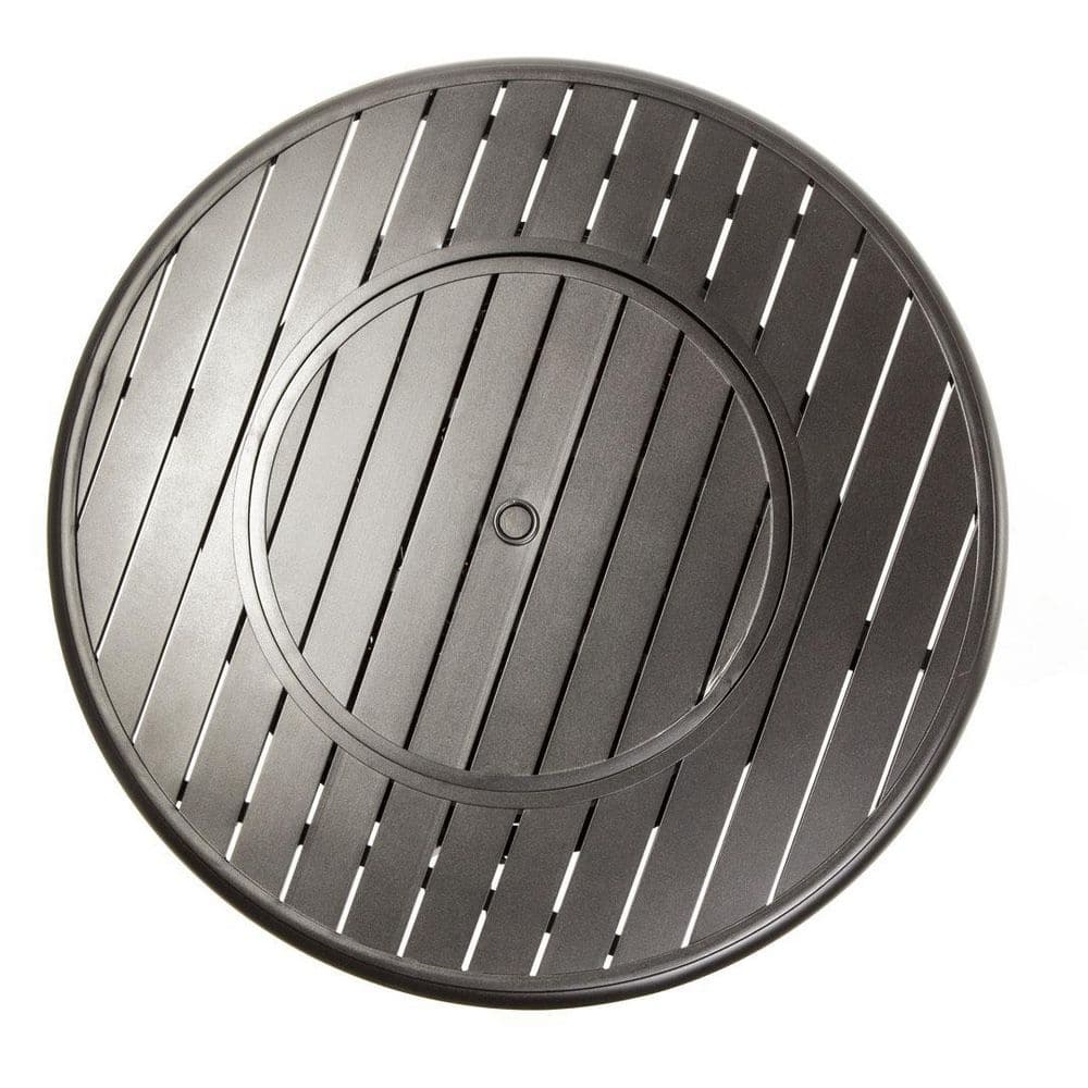 Black 36" Round Aluminum Gas Fire Pit Table