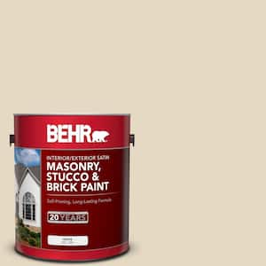 1 gal. #MS-40 Navajo White Satin Interior/Exterior Masonry, Stucco and Brick Paint