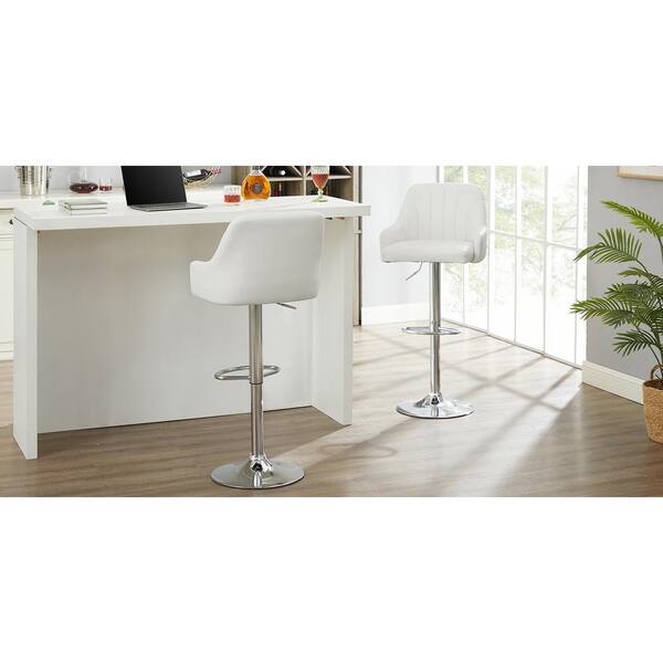 VECELO Swivel Adjustable Bar Stools with Back for Kitchen