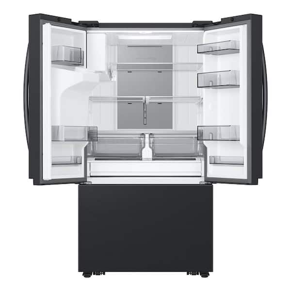 31 cu. ft. Mega Capacity 3-Door French Door Refrigerator with Four Types of Ice in Matte Black Steel
