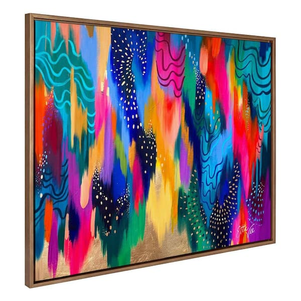 Kate and Laurel Sylvie "EV Brushstroke 128 in. by Jessi Raulet of Ettavee Framed Art Print 31 in. x 42 in.
