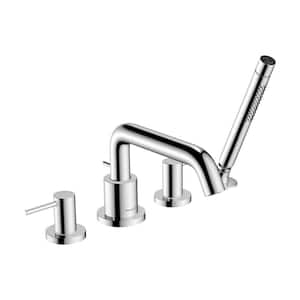 Tecturis S 2-Handle Deck-Mount Roman Tub Faucet in Chrome Valve Not Included