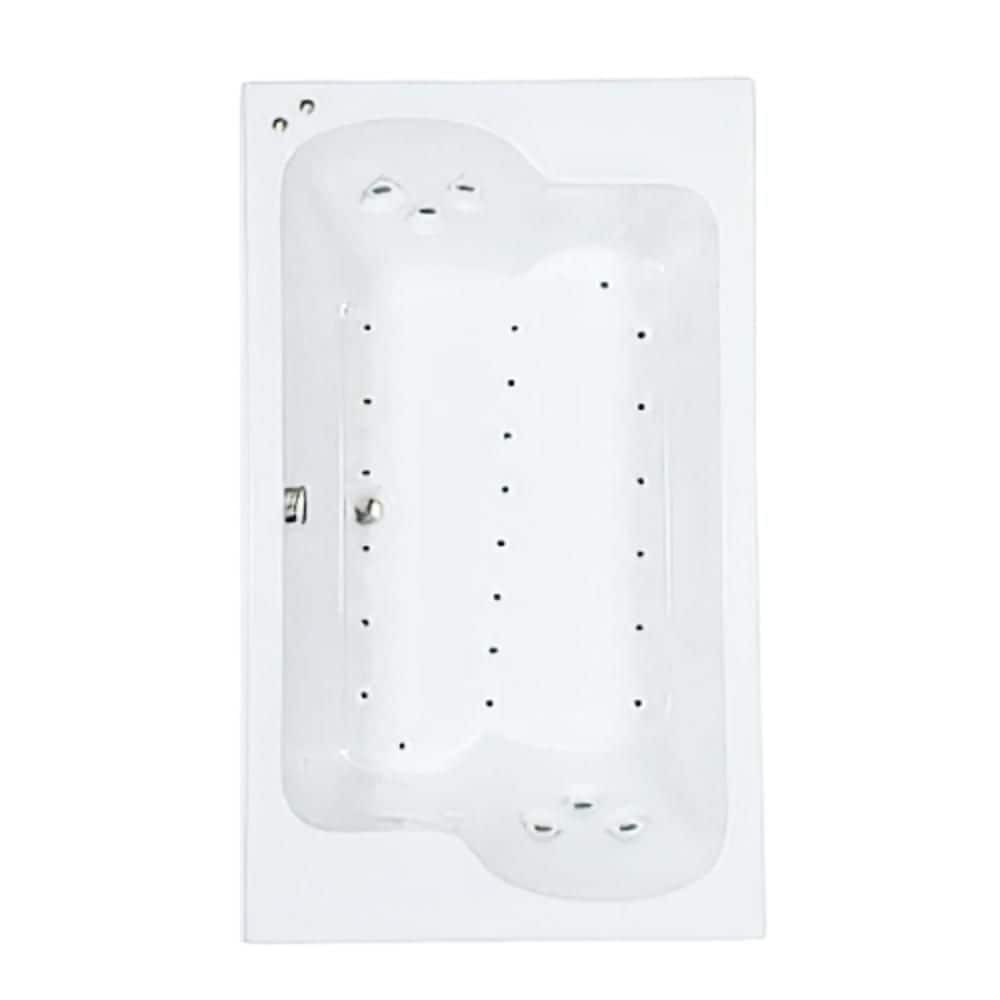 60 in. x 43 in. Acrylic Rectangular Drop-in Air Bathtub with Center Drain in White price history on PriceWatchPro