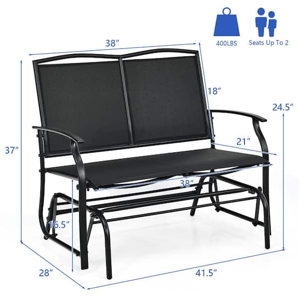 Costway patio glider rocking bench double 2 2025 person chair loveseat