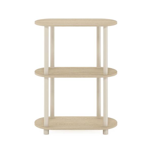 Furinno Turn-N-Tube 23.5 in. Bauhaus Oak/Beige Oval Wood No Tools