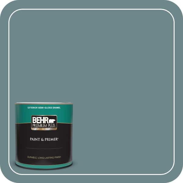 BEHR PREMIUM PLUS 1 qt. #MQ6-03 Winter In Paris Semi-Gloss Enamel Exterior Paint & Primer