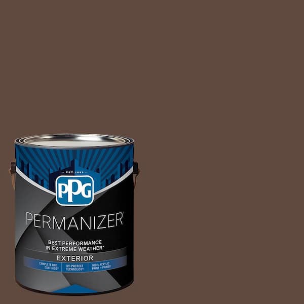 PERMANIZER 1 gal. PPG1075-7 Fudge Truffle Flat Exterior Paint