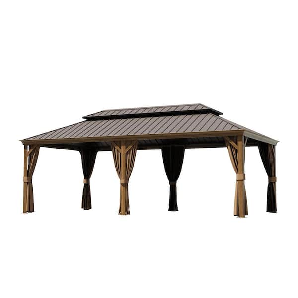 MeetLeisure 22 ft. x 12 ft. Double Roof Hardtop Aluminum Patio