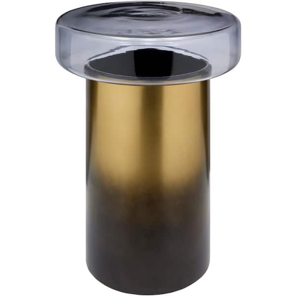 Livabliss Harlie Modern End Table, Blue/Gold, 21 in. H x 16 in. W x 16 in. D