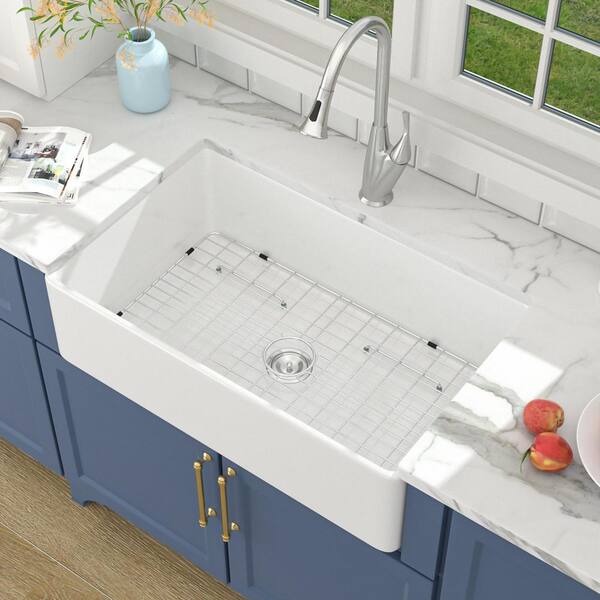 CK-001-33 33 in. Rectangular Farmhouse Apron Single Bowl