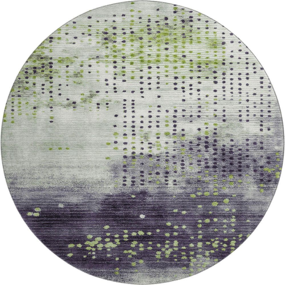 Mayfield Premium Machine Washable Abstract AMF1995 Aloe 8 ft. x 8 ft. Round Rug price history on PriceWatchPro