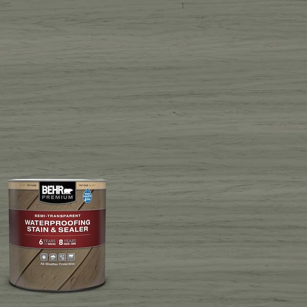 1 qt. #ST-137 Drift Gray Semi-Transparent Waterproofing Exterior Wood Stain and Sealer
