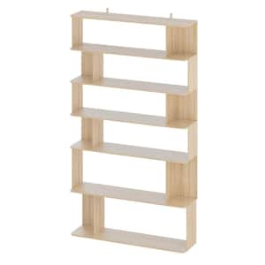 47.2 in. Wide Bright Wooden Grain 12-Shelves Accent Bookcase, Open Back Bookcase