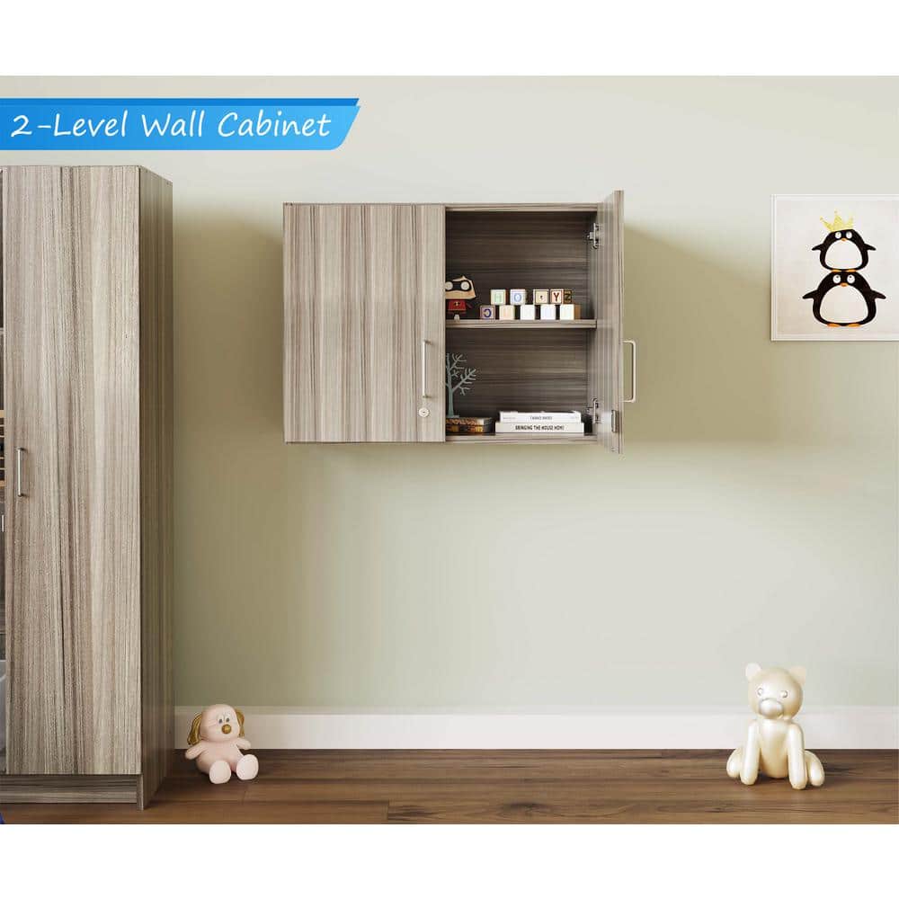 Classroom 30 in. W x 14.5 in. D x 22.5 in. H 2-Level Wall Storage Cabinet w
