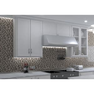Polka Uno Gray, White, Tan 11-5/8 in. x 12-7/8 in. Textured Round Glass and Ceramic Mosaic Tile (5.2 sq. ft./Case)