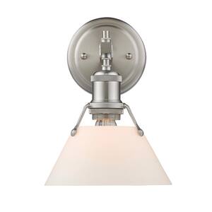 Orwell PW 1-Light Pewter Bath Light with Opal Glass Shade