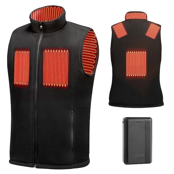 Heated Vest, Men Electric Heating Vest with 16000 mAh Battery Pack, 6 Heating Zones Lightweight Rechargeable, Size L