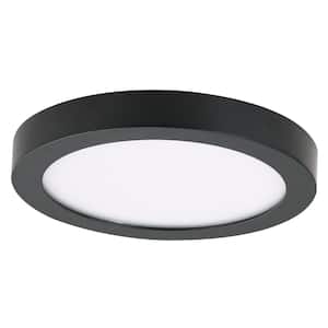Vantage 7.5 in. 1-Light Black LED Flush Mount with Acrylic Diffuser