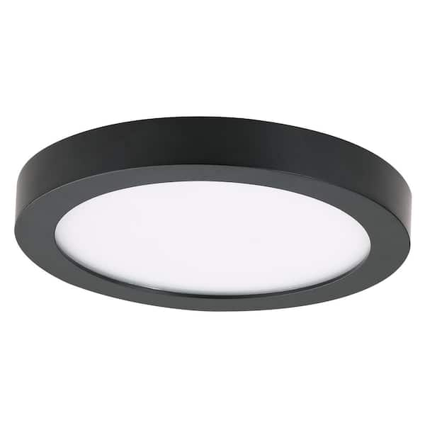 Minka Lavery Vantage 7.5 in. 1-Light Black LED Flush Mount with Acrylic Diffuser