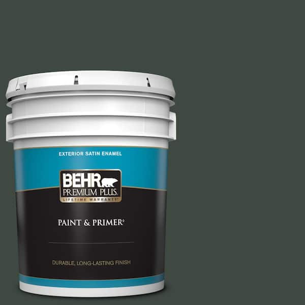 BEHR PREMIUM PLUS 5 gal. #PPF-54 Trellised Ivy Satin Enamel Exterior Paint & Primer