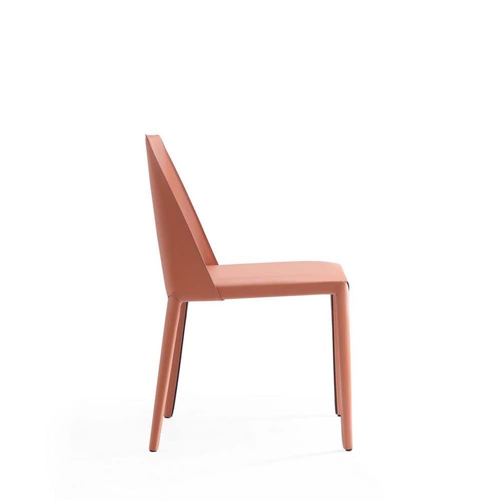 Manhattan Comfort Paris Clay Saddle Leather Upholstered Dining Chair Set
