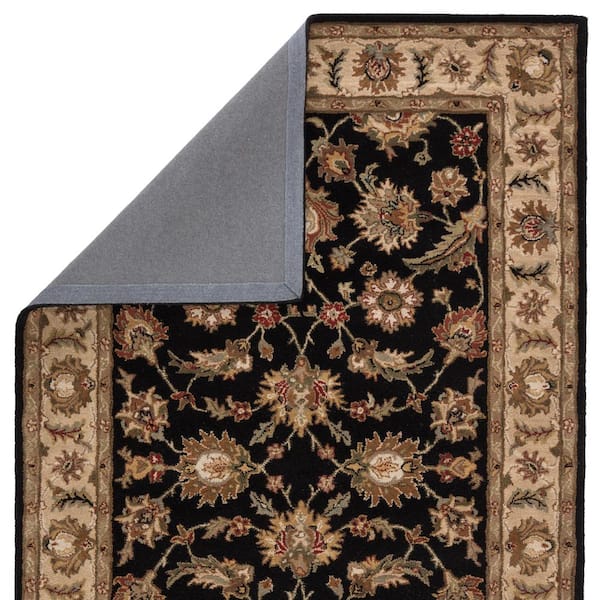 Jet Black 3 ft. x 6 ft. Oriental Runner Rug