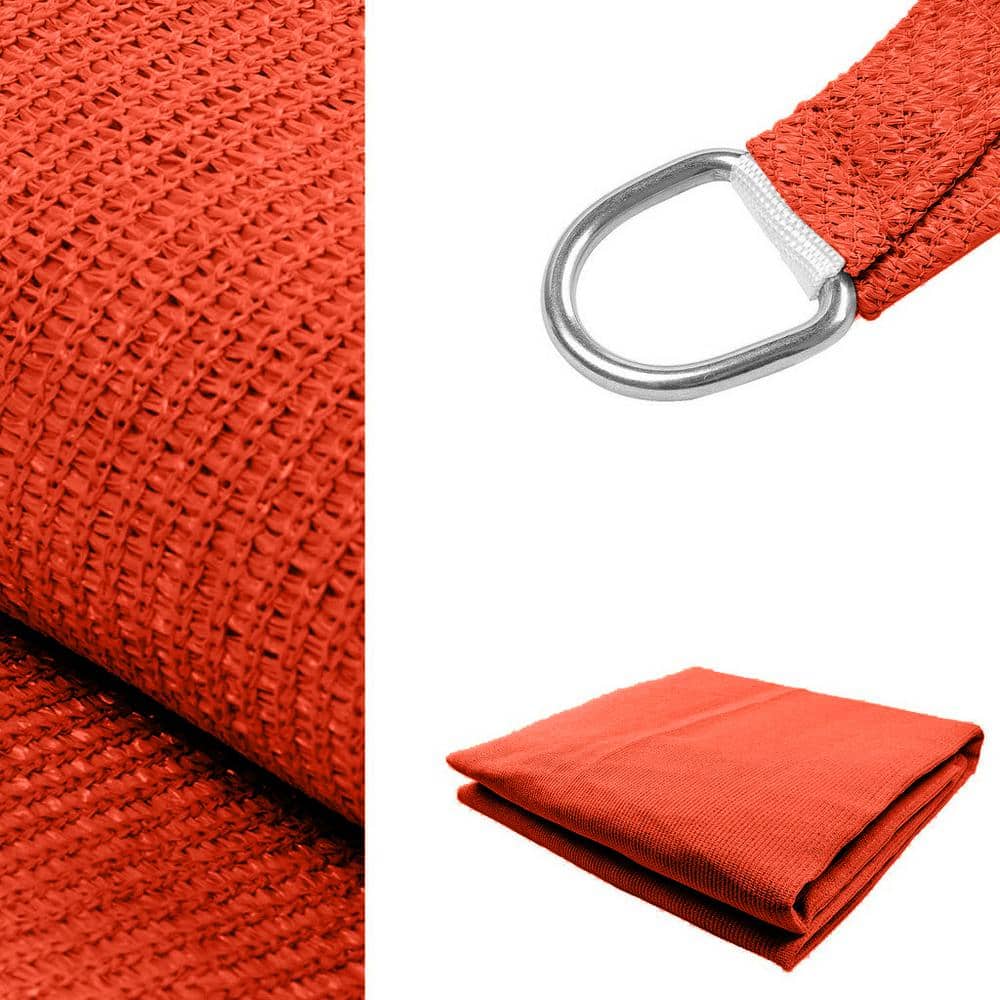 Red Square Polyester Sun Shade Sail Canopy for Outdoor Patio