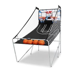 Black Foldable Dual Shot Basketball Arcade Game 1-Player to 4-Player Basketball Game with Electronic Scoring System