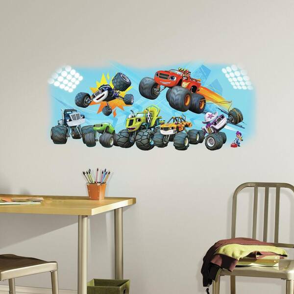 RoomMates 2.5 in. W x 21 in. H Blaze and Friends Peel and Stick Giant Wall Graphic