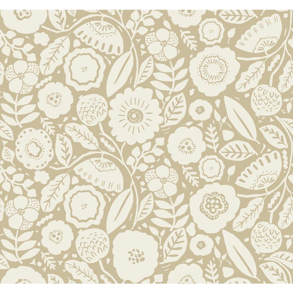 Camille Blossom Ochre Yellow Wallpaper