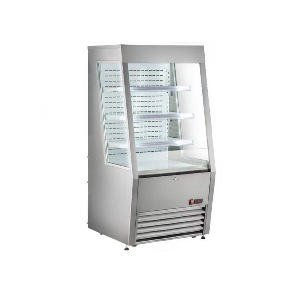 28.5 in. W 8.6 Cu. Ft. Commercial NSF Uber Eats Door dash Open Display Refrigerator EC9S in Stainless Steel