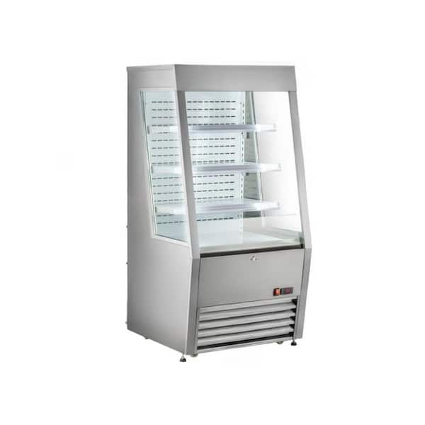 Elite Kitchen Supply 28.5 in. W 8.6 Cu. Ft. Commercial NSF Uber Eats Door dash Open Display Refrigerator EC9S in Stainless Steel