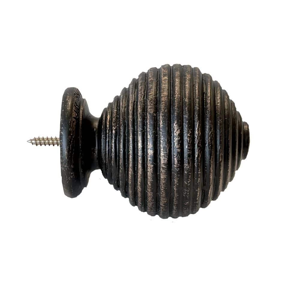 Mix and Match Antique Bronze Resin REEDED BALL Drapery Finial for Wood Curtain Rod price history on PriceWatchPro