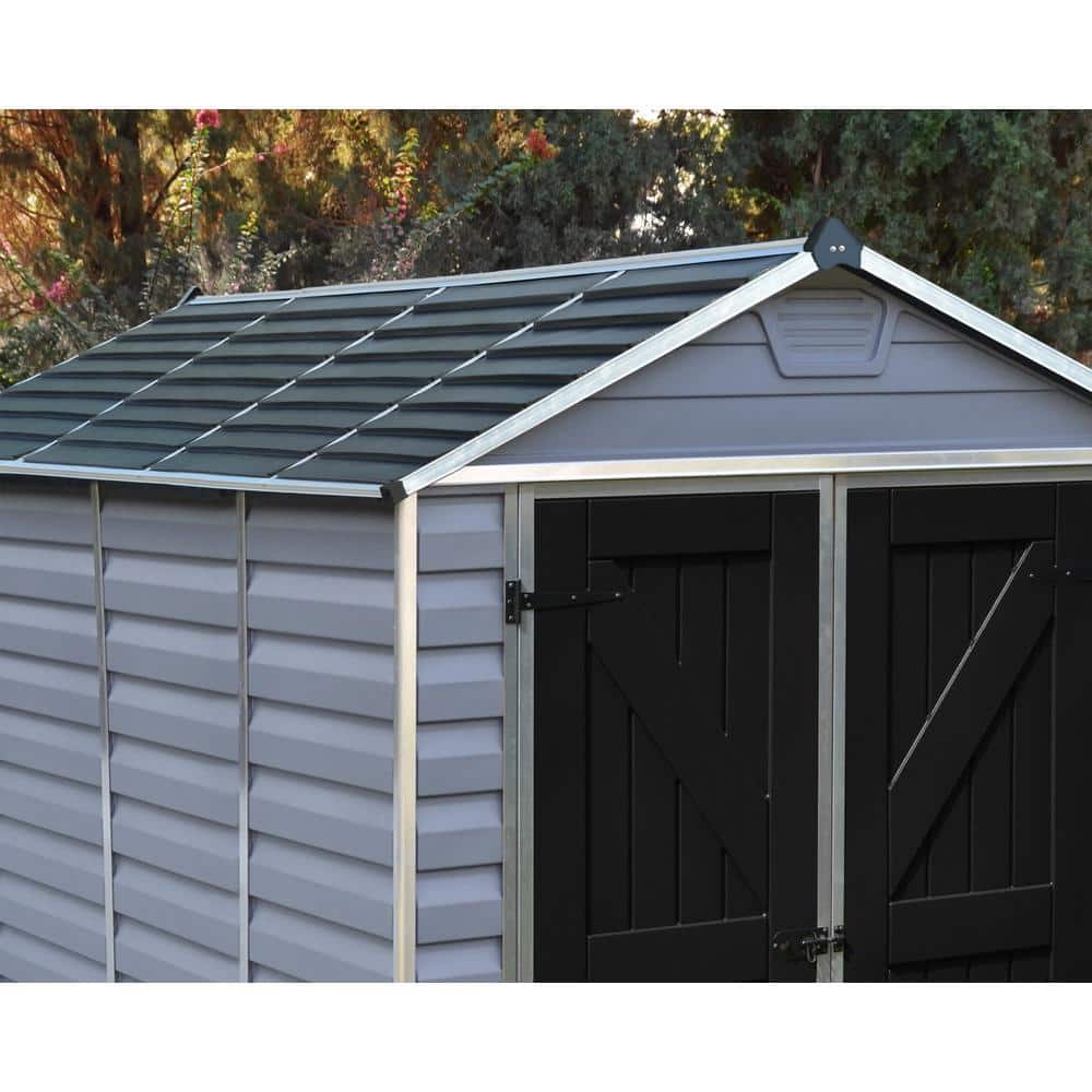 Gray 6' x 8' Polycarbonate and Aluminum Storage Shed