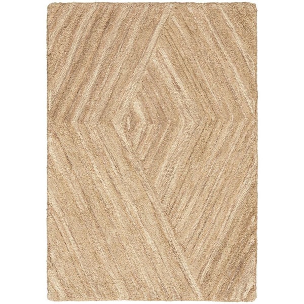 Nourison Graceful Taupe 4 ft. x 6 ft. Geometric Contemporary Area Rug