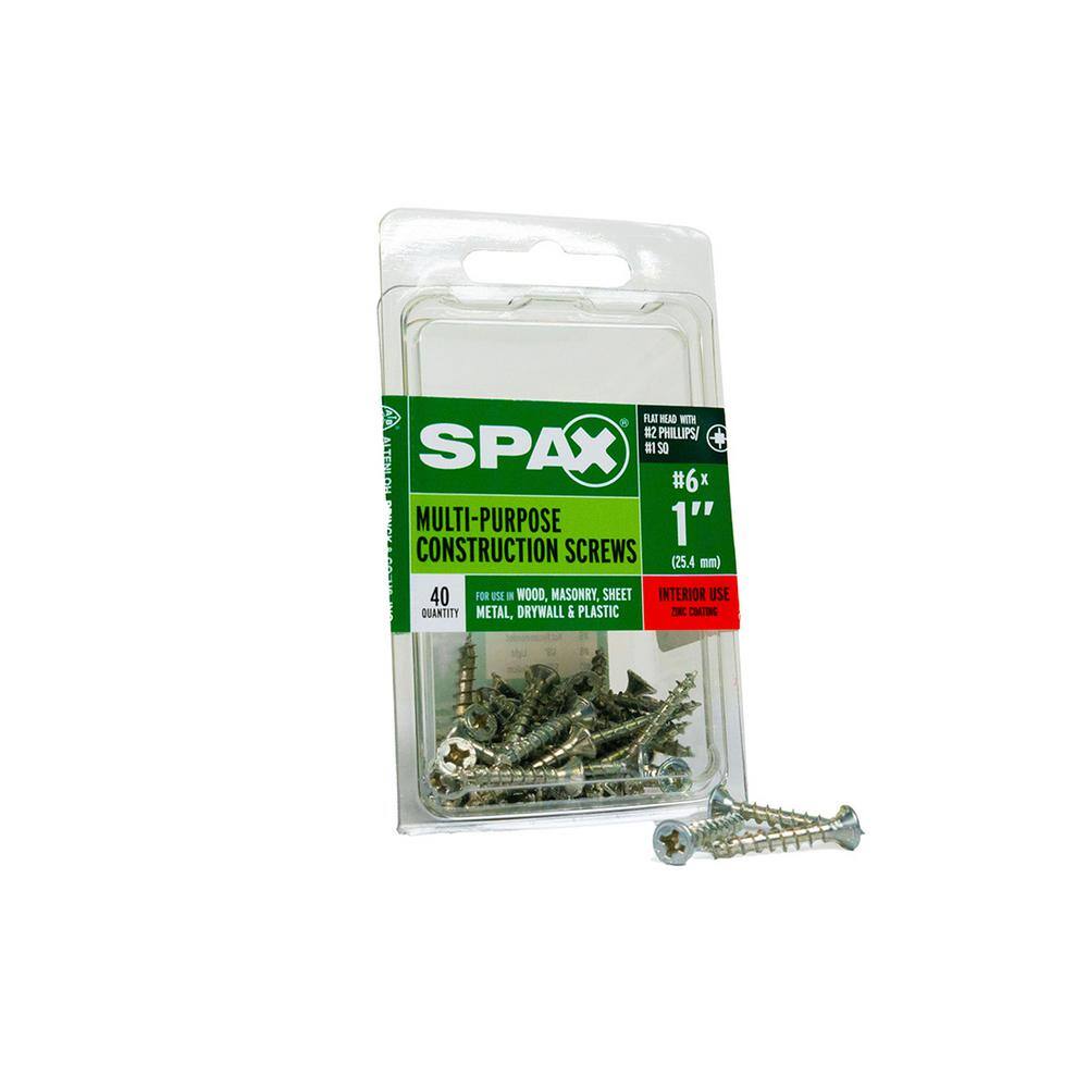 SPAX 6 x 1 in. Interior Flat Head Wood Screws Construction Phillips