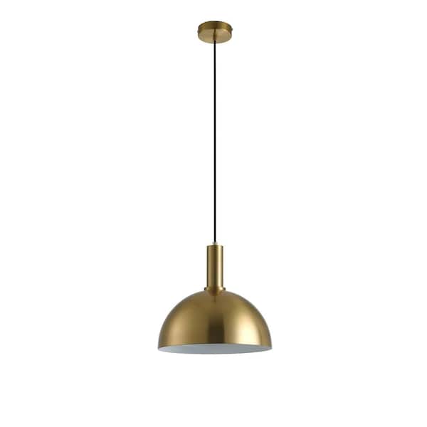 aiwen 1-Light Brushed Gold Single Dome Pendant Light Fixtures Hanging Lamp for Kitchen Island