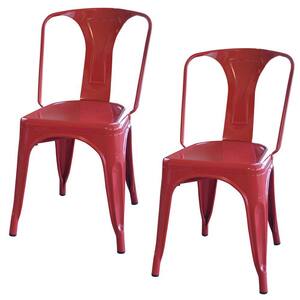 Red Metal Dining Chair (Set of 2)