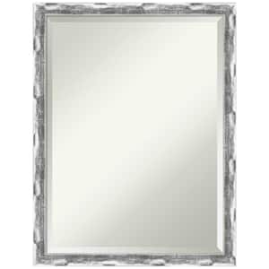 Scratched Wave 20 in. x 26 in. Modern Rectangle Framed Chrome Bathroom Vanity Mirror