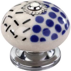 Charlotte 1-3/5 in. Dotted Blue Cabinet Knob