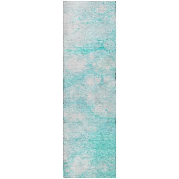 Dream Shag Premium Machine Washable Abstract ADS699 Aloe 10 ft. x 14 ft. Area Rug
