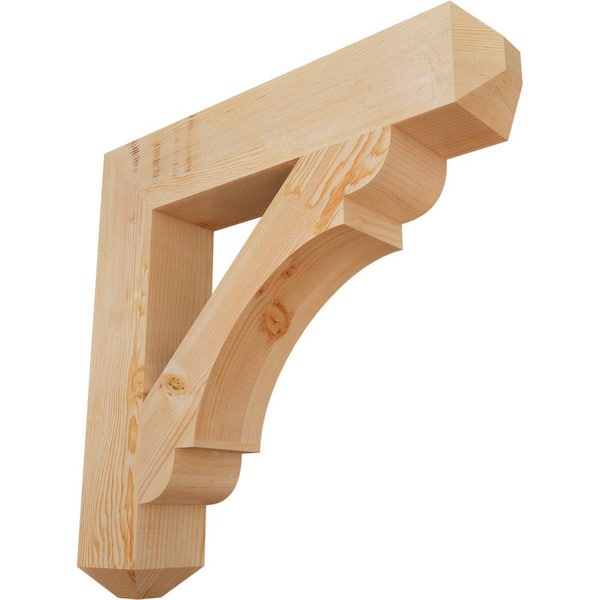 Ekena Millwork 5.5 in. x 32 in. x 32 in. Douglas Fir Olympic Craftsman Smooth Bracket