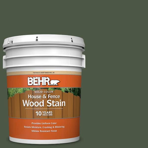 BEHR 5 gal. #SC-120 Ponderosa Green Solid Color House and Fence Exterior Wood Stain
