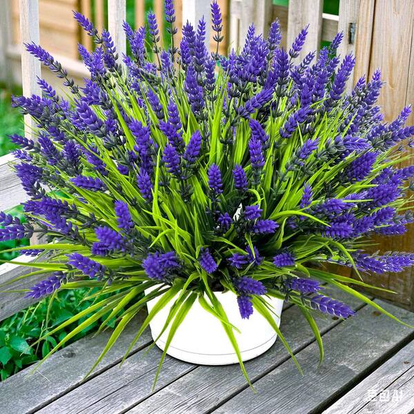 ラベンダー様 Vine 14 in. Purple Family Outdoor Artificial Lavender Plant in