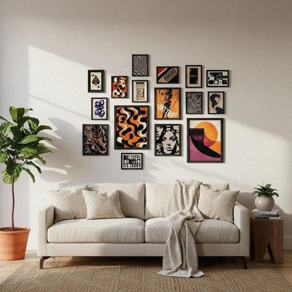 16 PCS Framed Retro 70s Wall Art 7 in. x 5 in. LINBQ274 - The Home
