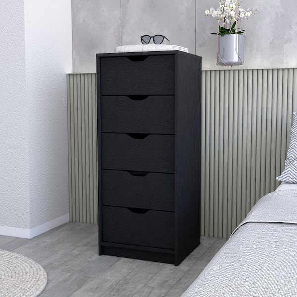 REAHOME 7.8 in. x 18.5 in. x 33 in. Black Grey 4-Drawer Vertical