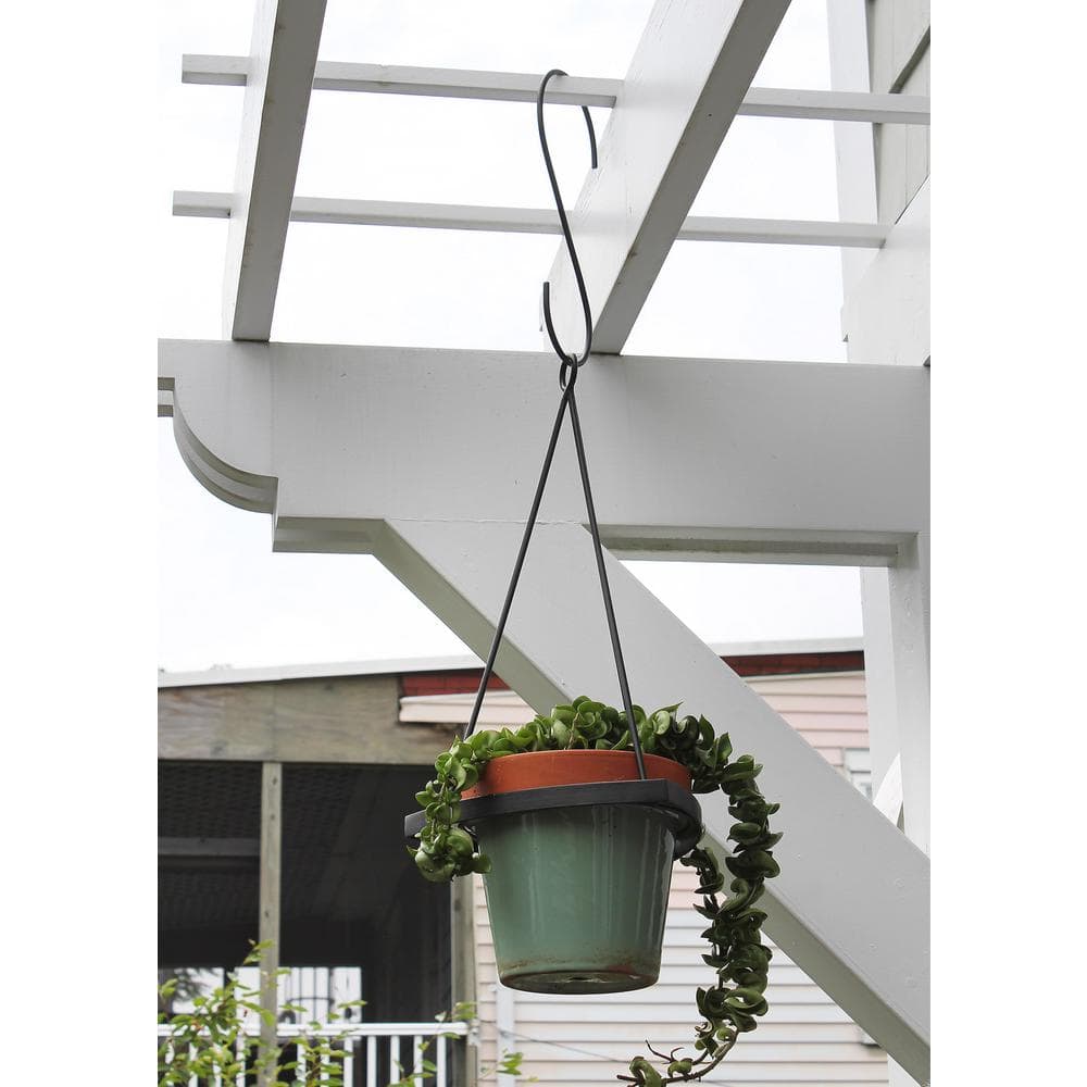 12-Inch Black Wrought Iron S-Hanger Hook for Outdoor Plants