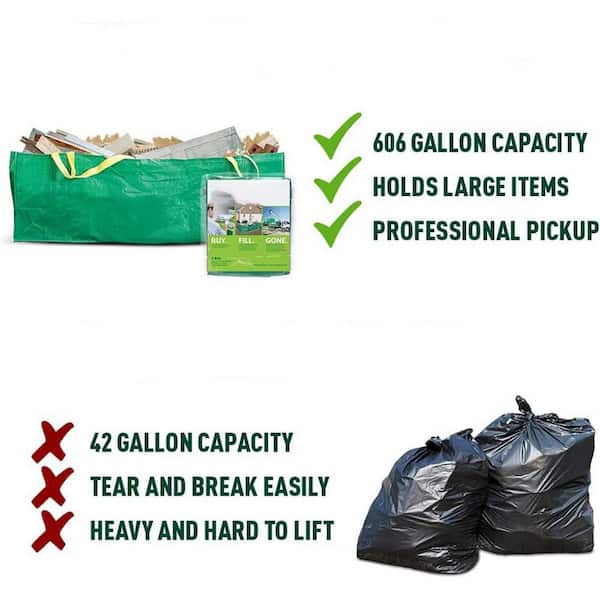 3 Pack Reuseable Garden Waste Bags, 32/63/72Gal Waterproof Debris Bag