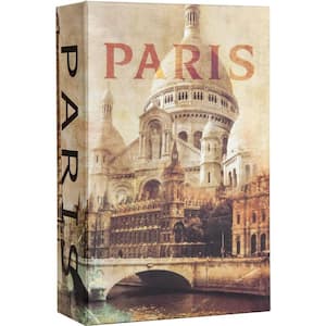 0.03 cu. ft. Steel Paris Book Lock Box Safe with Combination Lock, Tan